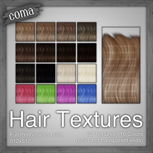 *Coma* Hair Textures (full perm)