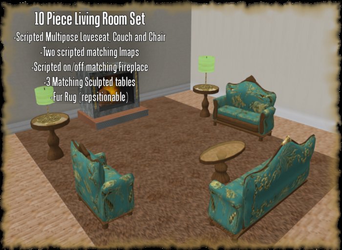10 Piece Oriental Living Room Set