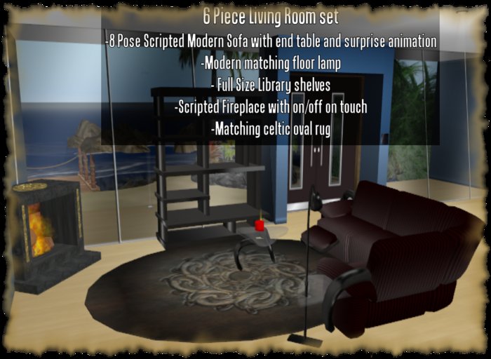 BNP 6 Piece Modern Living Room Scripted Set