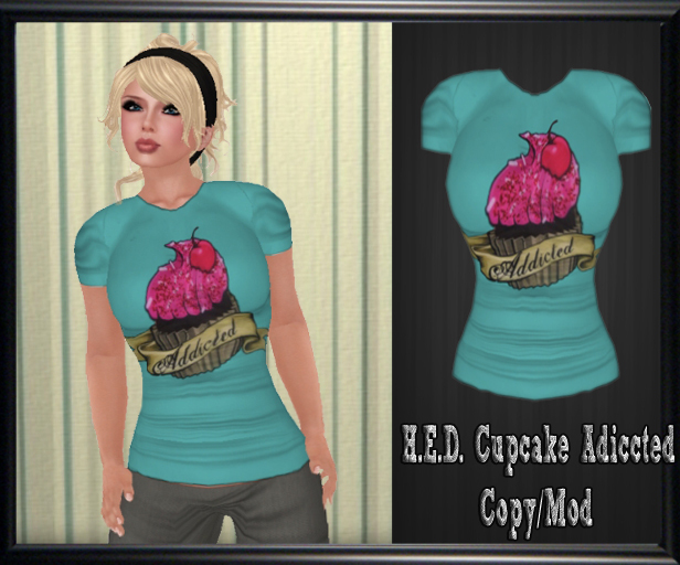 H.E.D. Cupcake camisa azul Addicted