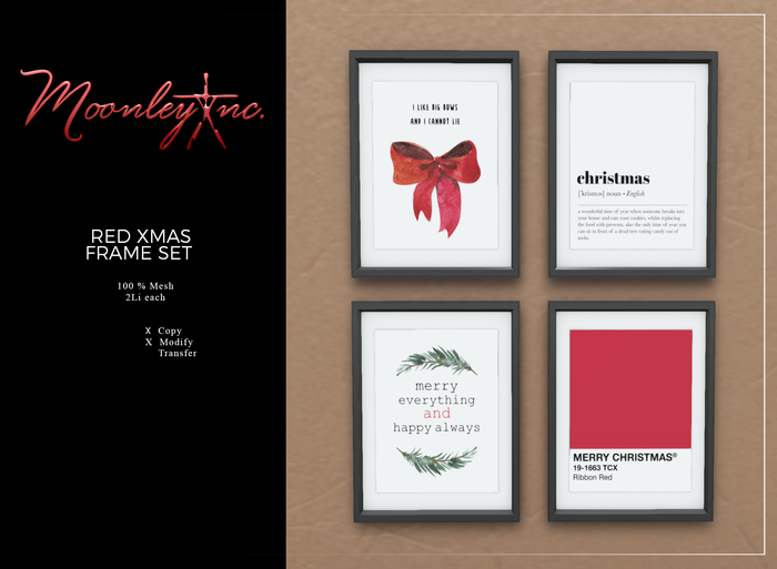 Moonley Inc. - Red Xmas Frame Set