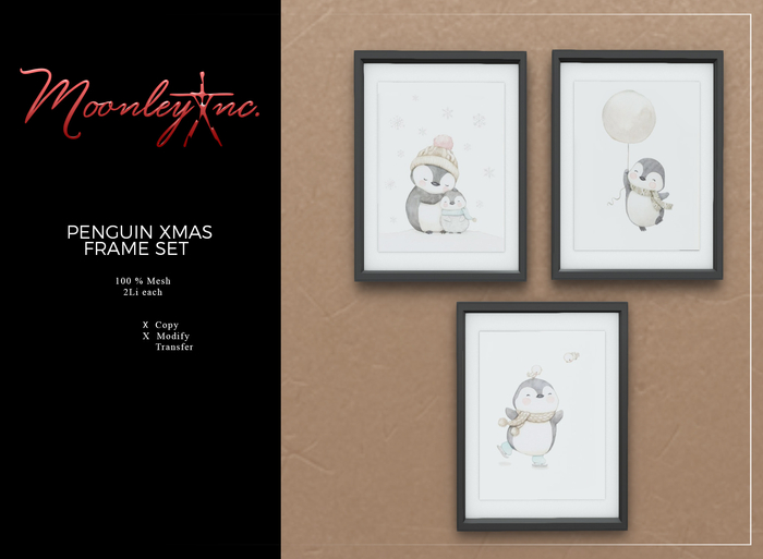 Moonley Inc. - Penguin Xmas Frame Set