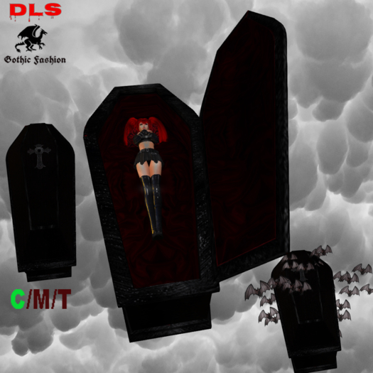 Gothic Vampire Coffin lay pose  boxed