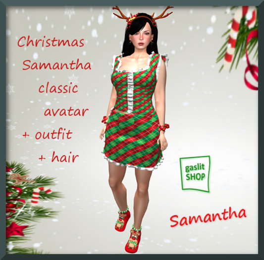 Second Life Marketplace - Christmas Samantha classic avatar+outfit+hair