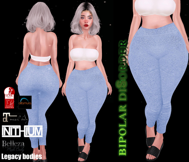 Bipolar Disorder - light blue Tights SPORTS