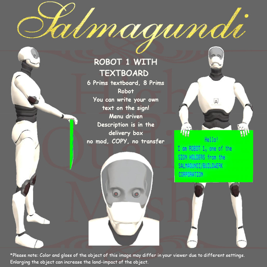 ROBOT 1 HOLDING TEXTBOARD (5 lines)