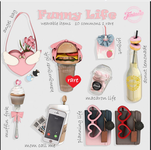 *Tentacio* Funny life. Angel bag black