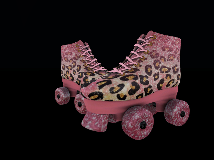 Pink Leopard Glitter Skates L$150