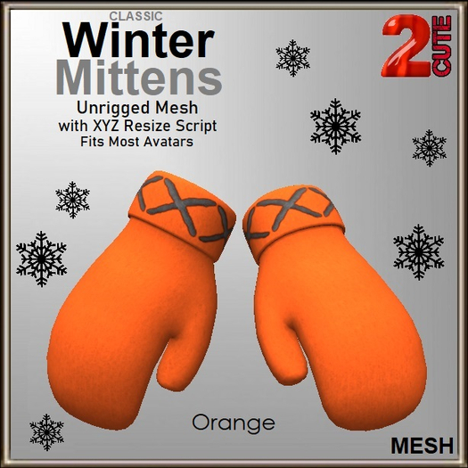 Classic Winter Mitten - Orange