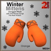 Classic Winter Mittens - Orange