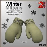 Classic Winter Mittens - Khaki