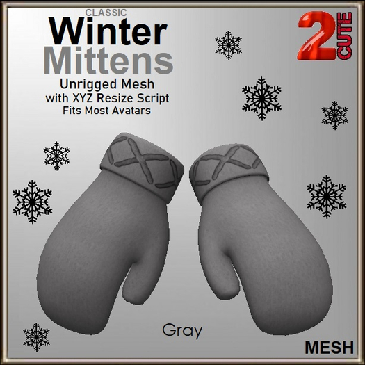 Classic Winter Mitten - Gray
