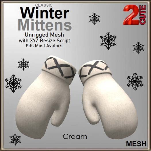 Classic Winter Mitten - Cream