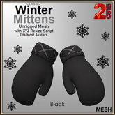 Classic Winter Mittens - Black