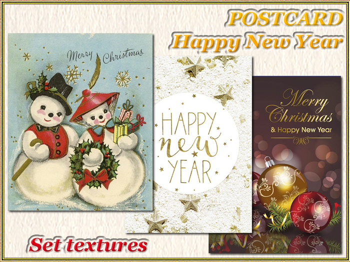 POSTCARD - Happy New Year - Set textures