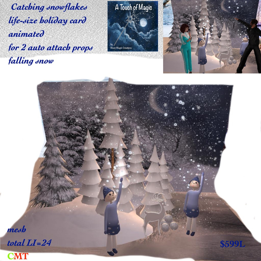 Catching snowflakes Lifesize Holiday Card for 2 animated-Box