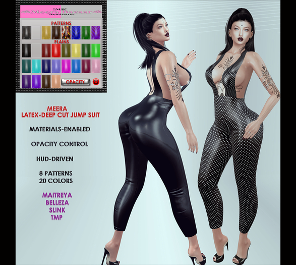 !MB! MEERA- LATEX- DEEP CUT JUMP SUIT [ADD]