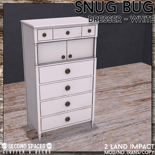 Second Spaces - Snug Bug - dresser - white (bxd)