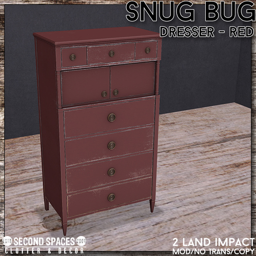 Second Spaces - Snug Bug - dresser - red (bxd)