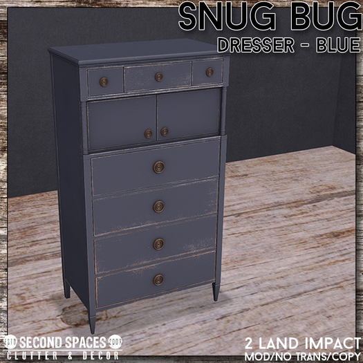Second Spaces - Snug Bug - dresser - blue (bxd)