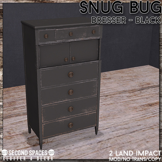 Second Spaces - Snug Bug - dresser - black (bxd)