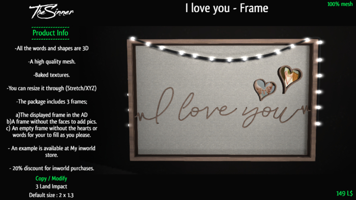 I love you - Frame