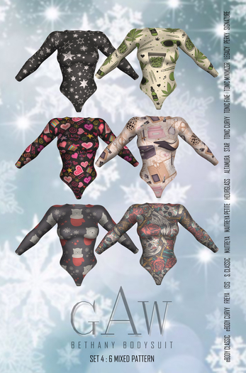 GAW Bethany Bodysuit Mixed Pattern Set-4