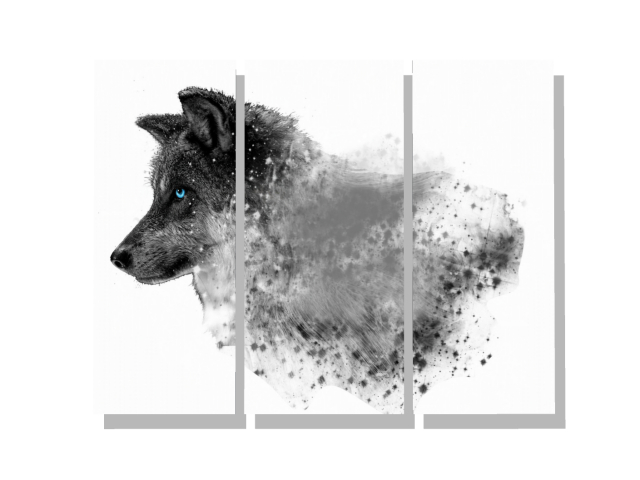 Blue eyed wolf head