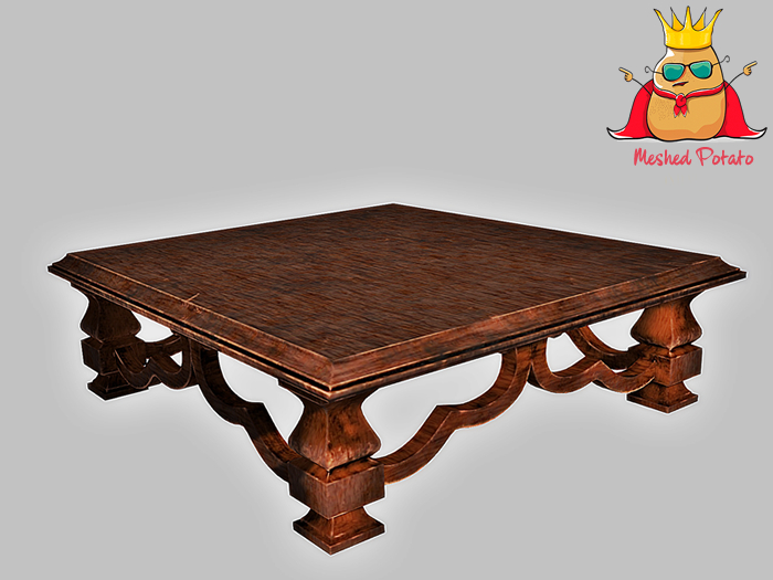 Meshed Potato - Wooden Center Table - Full Perm Mesh