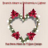 T-Spot Mesh - Branch Heart w/ Poinsettia - Full Perm - LI=0.5