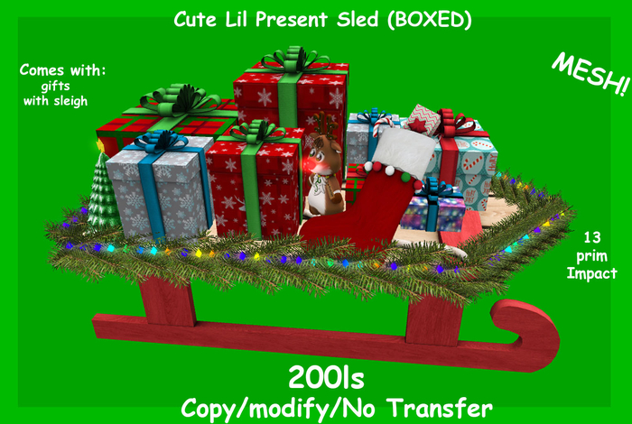 Cute Lil Present Sled (BOXED)