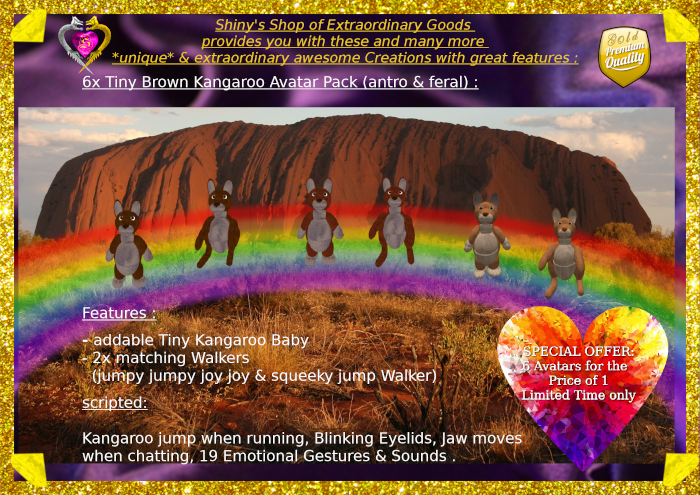 ^..^ Tiny brown Kangaroo Avatar *cutest way of jumping around* *with different high jump run animation*