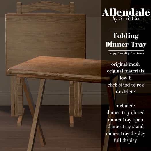 SmitCo / Allendale / Folded Dinner Tray