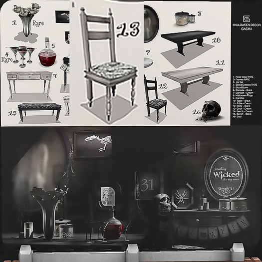 GizzA - Halloween Decor / Chair - Cream [13]
