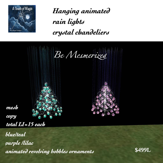 Hanging  animated Crystal rain  & tree chandeliers bobble BOX