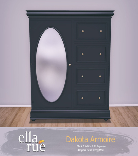 EllaRue - Dakota Armoire With Mirror {Black}
