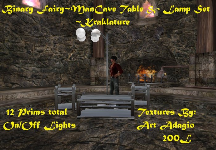 Binary Fairy~ ManCave Table &Lamps Kraklature