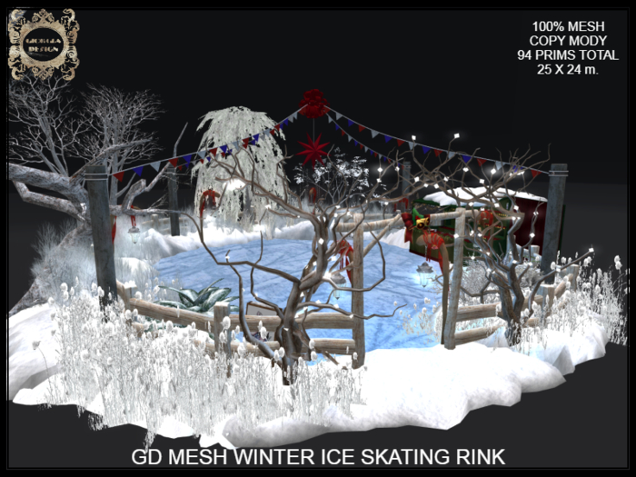 Second Life Marketplace - GD MESH WINTER ICE SKATING RINK
