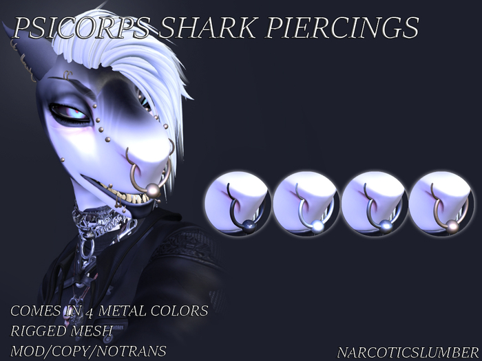 NS Psicorp shark piercings