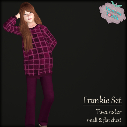 {V*Y} Frankie Set - Knit Squares Berry