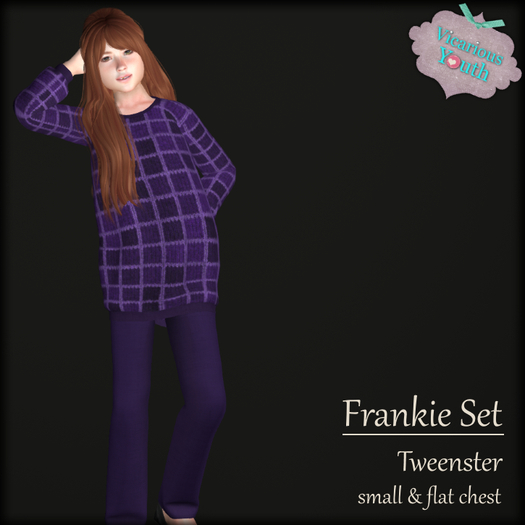 {V*Y} Frankie Set - Knit Squares Grape