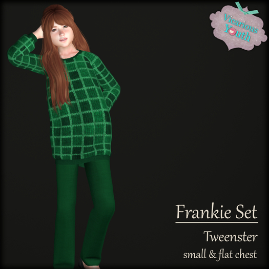 {V*Y} Frankie Set - Knit Squares Pine