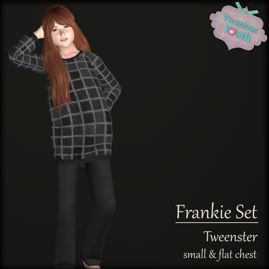 {V*Y} Frankie Set - Knit Squares Soot