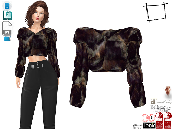 Dae Obj FBX For Mink Fur Coat Slink, Maitreya, Belleza, Tonic, Legacy, Voluptuous