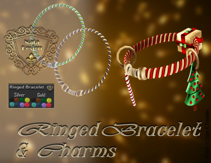 Nala Design - Ringed Christmas Bracelets and Charms Set