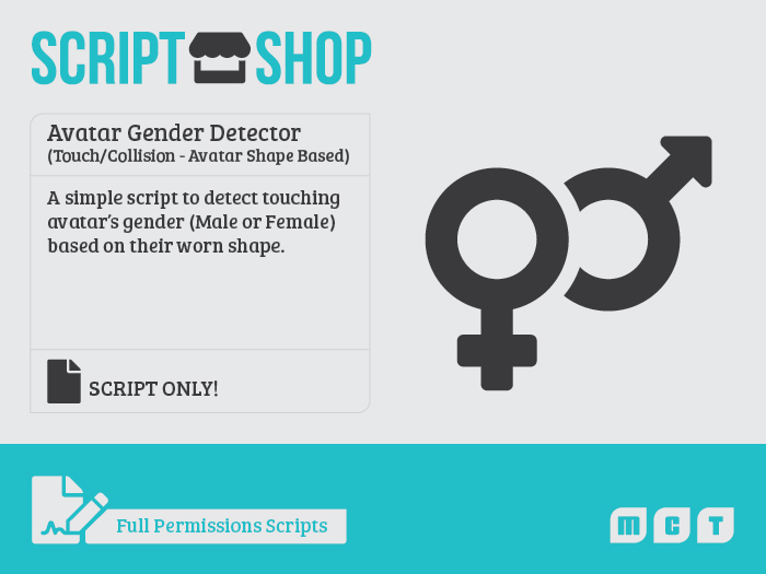 Avatar Gender Detector (Touch - Collision) - Full Permissions