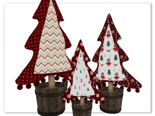 [AE] Home Decor- Country Xmas Trees in a Barrel Set
