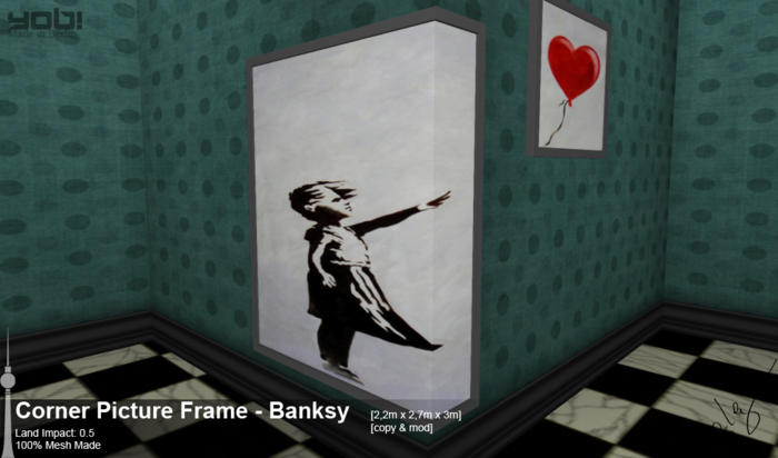 YOB! Mesh Corner Picture Frame - Banksy / Balloon Girl 