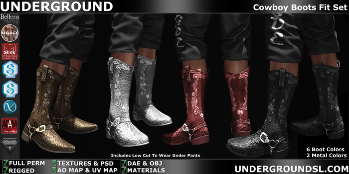 (UG) - Cowboy Boots Fit Set
