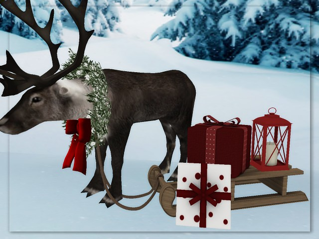 [AE] Garden Store - Reindeer with Sleigh & Gifts
